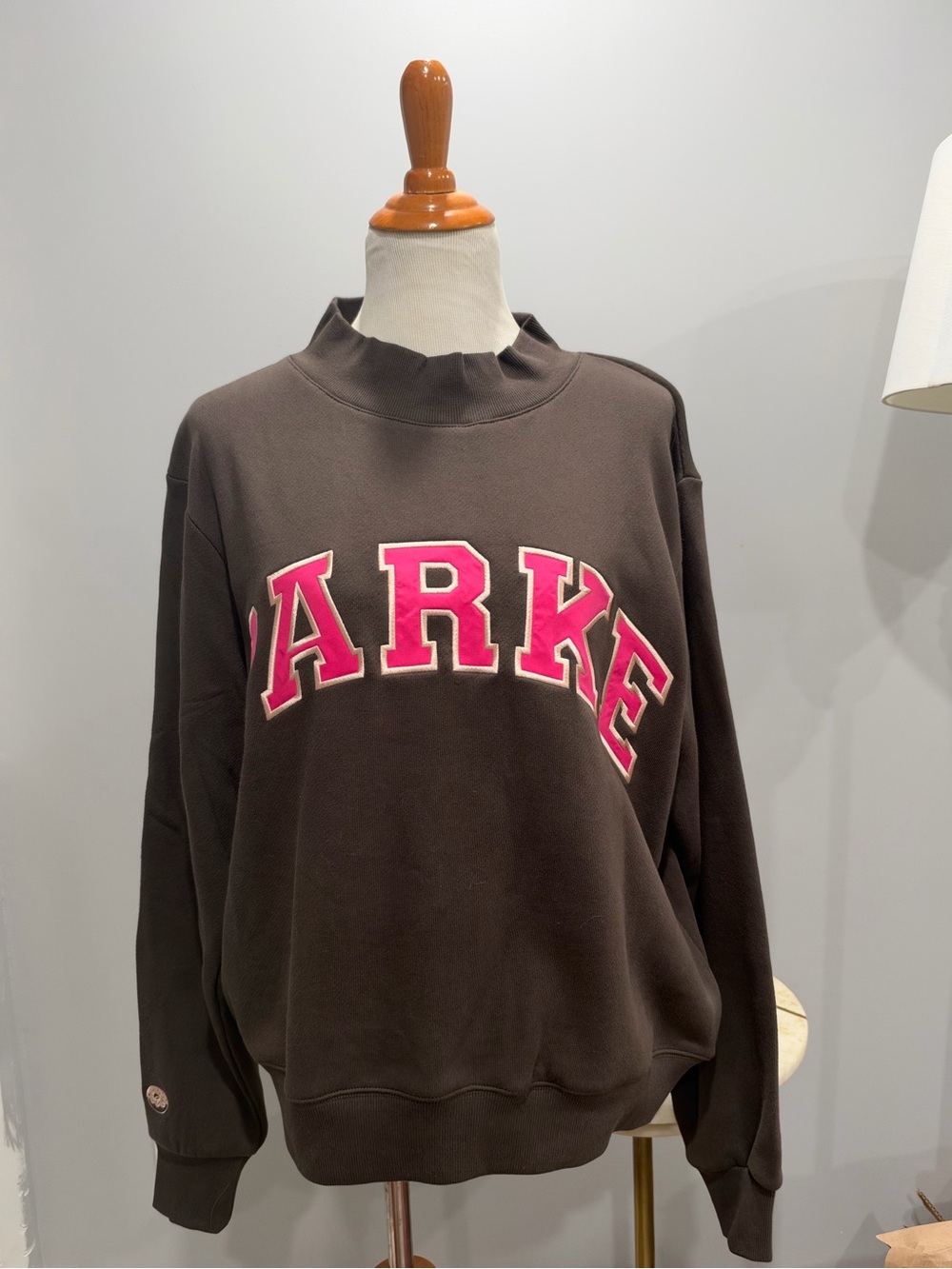 New PARKE Dunkin Espresso Varsity Mockneck in S/M
